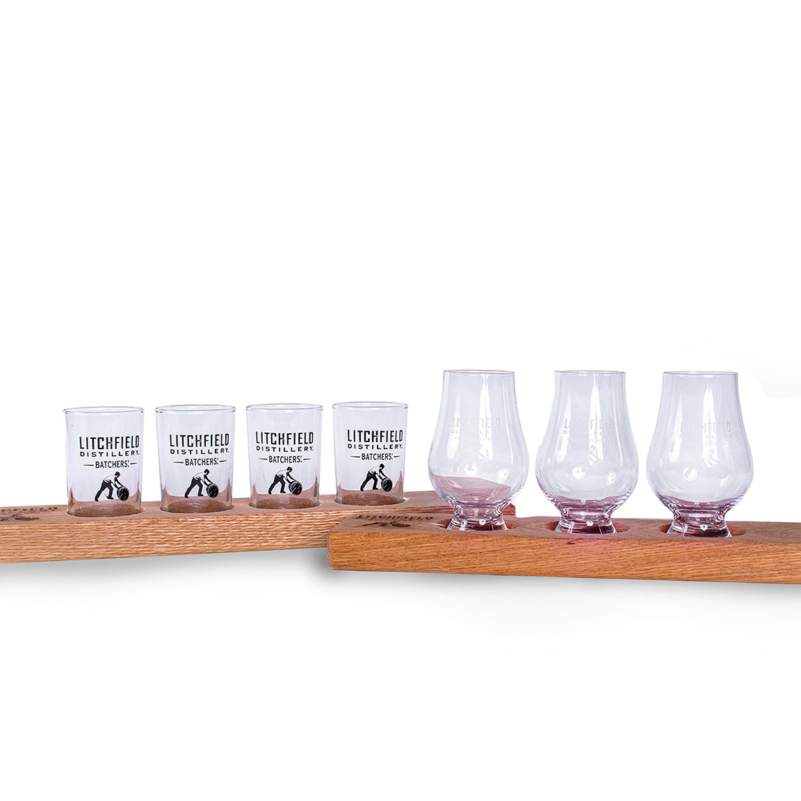 Flight Board with Tasting Glasses